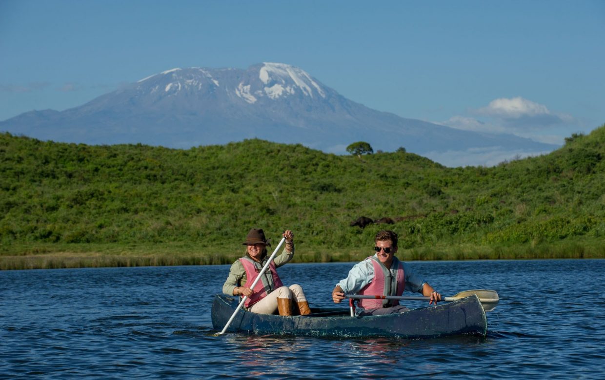 Canoeing on Momella Lakes