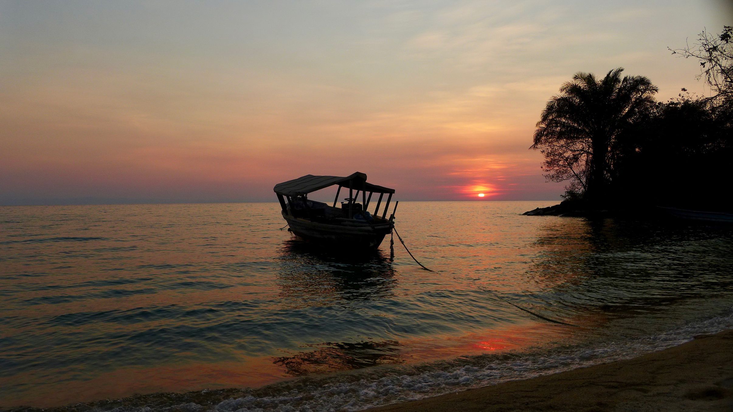 Sunset over Lake Tanganyika in Mahale