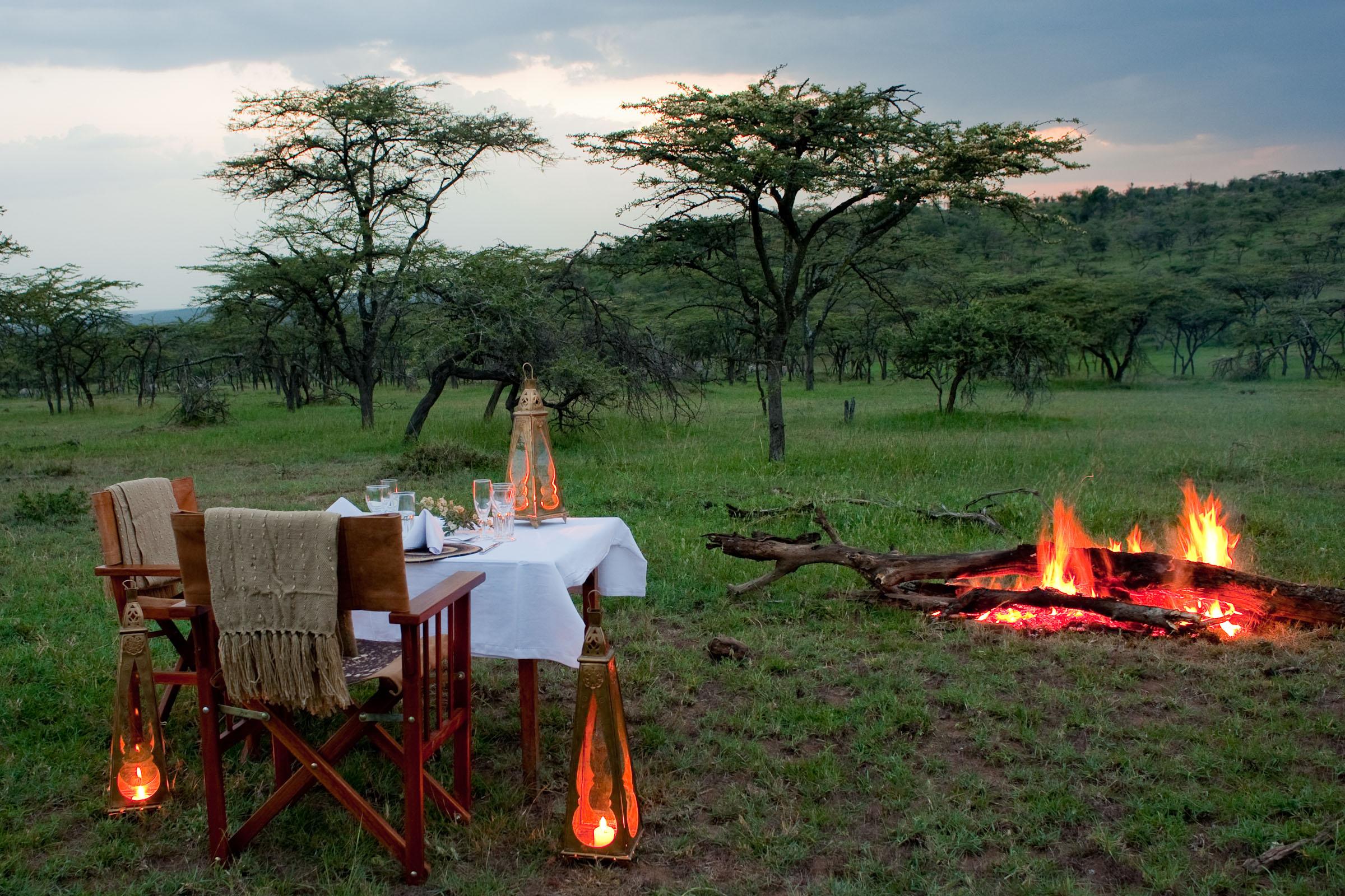 Bush dinner in Tanzania